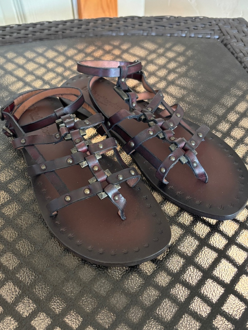 Laidback London Calcutta Leather Gladiator Sandals Size 38 US 7